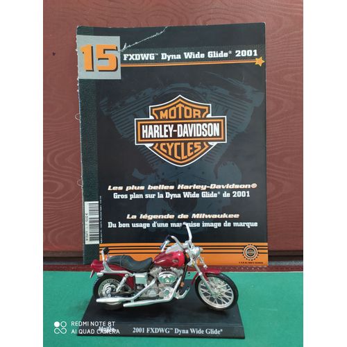 Moto Miniature Harley Davidson Fxdwg Dyna Wide Glide De 2001 (Collection Hachette 2001 N°15)