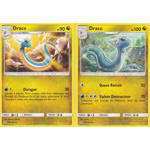 2 Cartes Pokemon - Draco - 150/236 + Draco - 149/236 - Sl11 Harmonie Des Esprits
