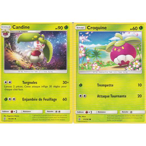 2 Carte Pokemon - Candine 18/236 - Croquine 17/236 - Sl11 Harmonie Des Esprits