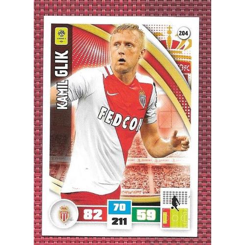 N° 204 Kamil Glik - As Monaco - Défenseur - Adrenalyne 2016 / 2017