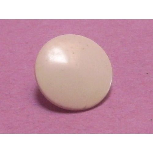 Bouton À Queue Blanc Bombé Lisse - Résine - Diamètre 13,9 Mm