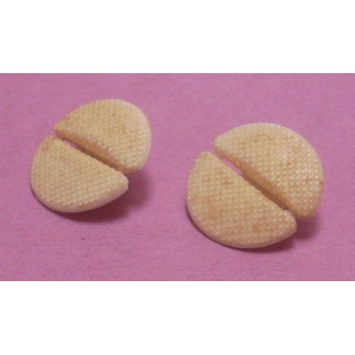 Lot De 2 : Bouton À Queue Blanc Bombé " Tète De Vis " - Résine - Diamètre 18 Mm
