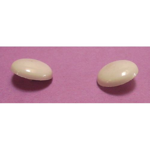 Lot De 2 : Bouton À Queue Blanc Bombé " Arrondi " - Résine - Diamètre 18 Mm
