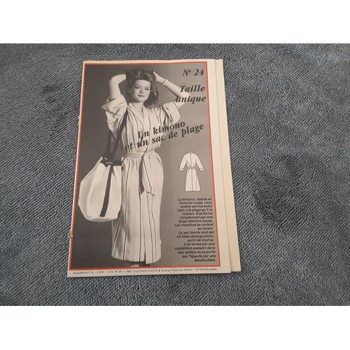 Patron Vintage De 1982- Kimono Et Sac De Plage