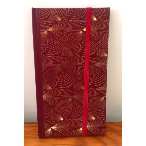 Bloc Notes Notebook Bordeaux Avec Décoration Dorée