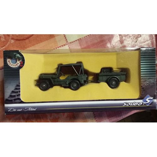 Solido - Jeep Willys + Remorque Kaki 1:43-Solido