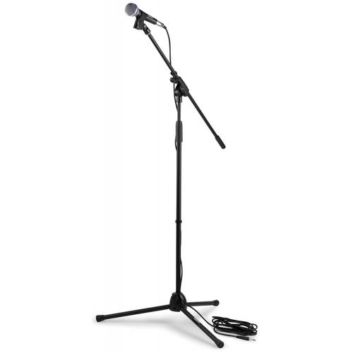 Set microphone filaire + sacoche + pied avec perche + pince - Vonyx