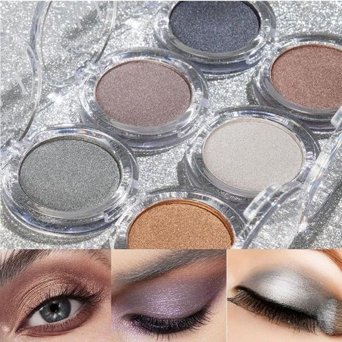 6 Couleurs Paillettes Miroitant Brillant Fard À Paupieres Nacre Metallique Ombre À Paupieres Poudre Pigment Fard À Paupieres Maquillage Cosmetiques Pour Les Yeux 