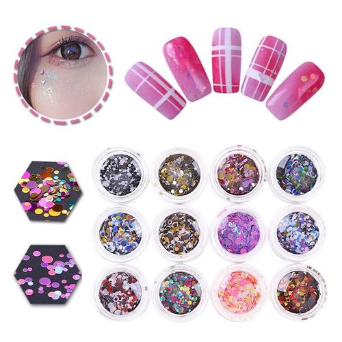 Paillettes Nail Art Paillettes Pour Les Yeux Mini Paillette Coloree Ronde Decorations Pour Ongles Manucure Accessoires Outils Pour Ongles 