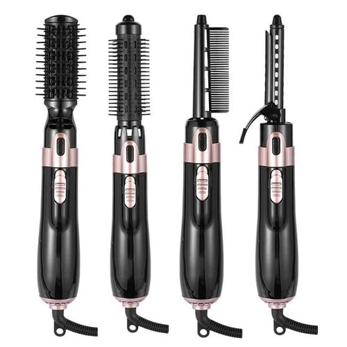 4 En 1 Seche-Cheveux Brosse Electrique Air Chaud Peigne Multifonction Bigoudi Lisseur Bigoudi Seche-Cheveux Ion Negatif 