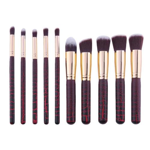 10 Pieces Professionnel Femmes Maquillage Pinceaux Doux Maquillage Brosse Ensemble Fondation Pinceau Poudre De Marbre De Beaute Outils De Maquillage 