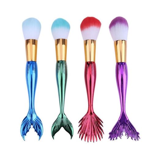 4 Pieces De Couleur Mixte Poisson Queue Pinceaux De Maquillage Ensemble Fondation Pinceau Blush Kit 