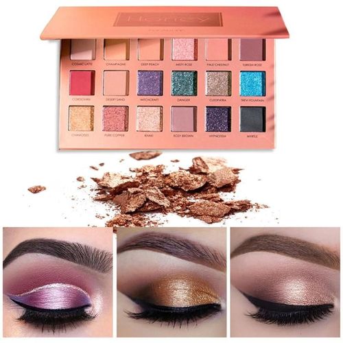 Beaute Nouveau 18 Couleurs Paillettes Fard À Paupieres Pigment Pôlette Impermeable À L'eau Ombre À Paupieres Miroitant Mode Femmes Maquillage Cosmetiques Outils 
