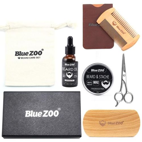 Meilleure Vente Hommes Barbe Huile Kit Avec Huile De Barbe Brosse Peigne Barbe Creme Ciseaux Toilettage Kit De Decoupe Barbe Homme Ensemble De Soins 