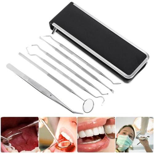 Hot 6 Pieces/Ensemble Outils Dentaires Dent Pierre Dissolvant Pick Detartreur Miroir En Acier Inoxydable Dents Propre Sonde Pour Dentiste Ou Personnel 