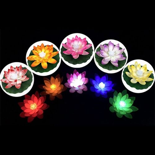 Cour Lumiere Solaire Acrylique Eva Lotus Lumiere 18/28 Cm Solaire Paysage Lumiere Pour Piscine Cour (Sans Batterie) S 