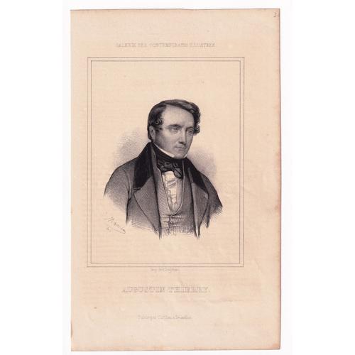 Gravure 1848 Portrait Augustin Thierry Histoire Historien Blois