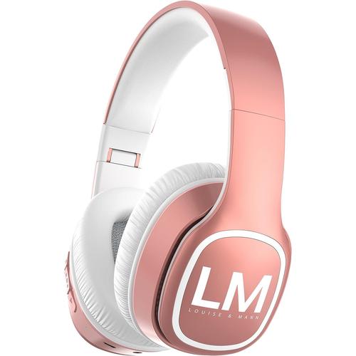 Casque Bluetooth sans Fil, Louise&Mann Casque Audio Pliable,Filaire et sans fil avec micro intégré,Grande autonomie,protège-oreilles en mousse souple & housse de transport pour Téléphones,Portables,TV