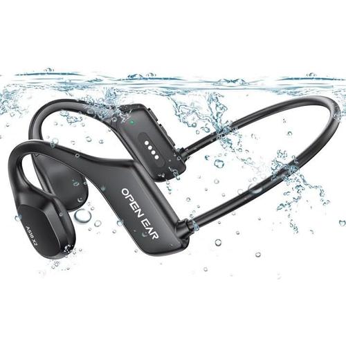 Casque À Conduction Osseuse, Casque de Natation Étanche Bluetooth, Casque de Course À Oreille Ouverte sans Fil, Mémoire MP3 16G Intégrée, Casque Antibruit pour Salle de Sport, Cyclisme, Voyage