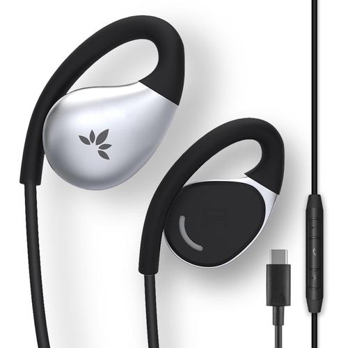 Écouteurs Ouverts Supra Auriculaires(pour Oreilles de Taille Moyenne à Grande), Filaires USB C, Micro et Télécommande Intégrés, Compatible with Smartphones à Prise Type C