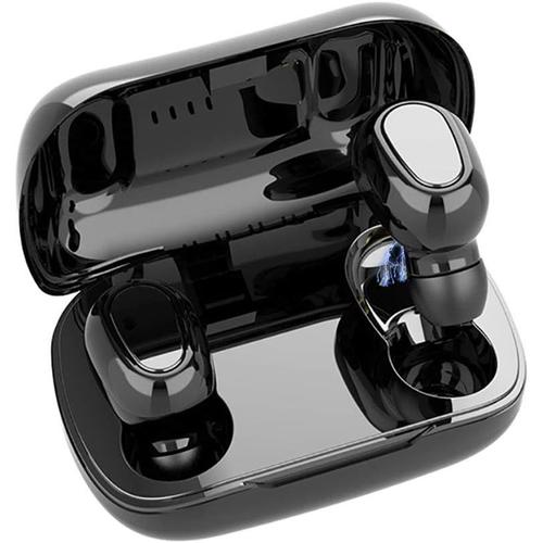 Écouteurs Bluetooth - Oreillette sans Fil Sport Casque Bluetooth 5.0 Hi-FI Son Stéréo avec Étui de Chargement et Microphones pour iPhone, Samsung, Huawei, Sony, TV