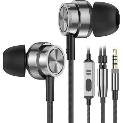Ecouteurs Filaire, Ecouteurs Intra-Auriculaires avec Microphone HD, Anti-Bruit Casque, Deep Bass,Jack 3.5mm, pour Samsung, iphone et la Plupart des Appareils 3,5 mm