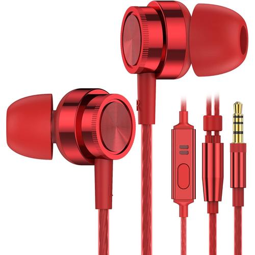 Ecouteurs Filaire, Ecouteurs Intra-Auriculaires avec Microphone HD, Anti-Bruit Casque, Deep Bass,Jack 3.5mm, pour Samsung, iphone et la Plupart des Appareils 3,5 mm