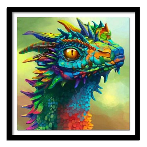 5d Bricolage Diamant Broderie Couleur Dragon Tête Animal Diamant Peinture Point De C Diamant Peinture Bricolage , Cadre Non Inclus