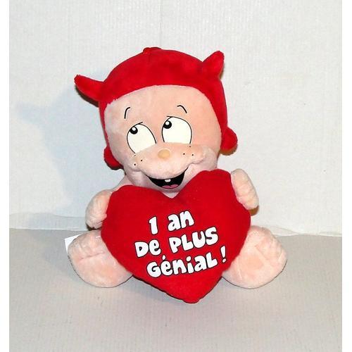 Peluche Diablotin Horny Bébé Un An De Plus Genial Doudou Diable Assis 19 Cm Bazooka