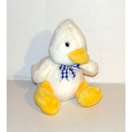Poussin Caneton Noukies Peluche Doudou Poussin Blanc Noeud Papillon A Carreaux Bleu