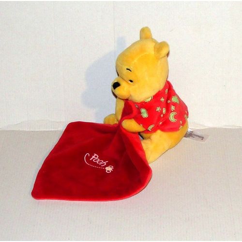 Doudou Winnie L'ourson Mouchoir Rouge Pooh Disney Peluche Winnie Habit Étoile Lune