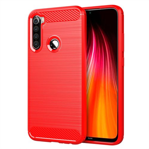 Etui Housse Xiaomi Redmi Note 8 Silicone Antichoc Coque Fibre De Carbone Souple Coque Etui Pour Xiaomi Redmi Note 8 Rouge