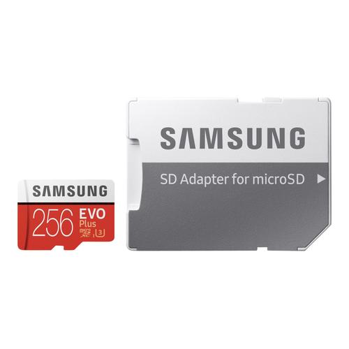 Samsung EVO Plus MB-MC256G - Carte mémoire flash (adaptateur microSDXC vers SD inclus(e)) - 256 Go - UHS-I U3 / Class10 - microSDXC UHS-I