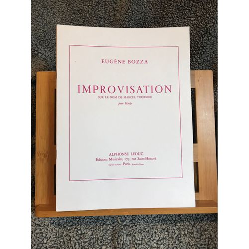 Eugène Bozza Improvisation Harpe Nom De Marcel Tournier Partition Ed. Leduc
