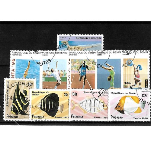 Bénin-Lot De 10 Timbres Oblitérés-Très Bon Etat