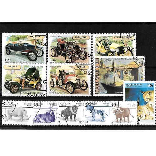Bénin-Lot De 12 Timbres Oblitérés-Très Bon Etat