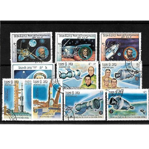 Laos-Lot De 10 Timbres Oblitérés-Très Bon Etat