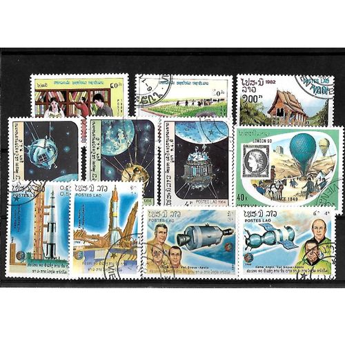 Laos-Lot De 11 Timbres Oblitérés-Très Bon Etat