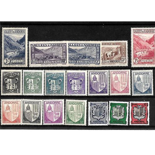 Andorre-Lot De 19 Timbres Neufs** -Gomme Intacte- 1 Er Choix