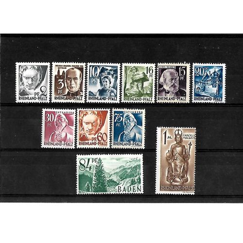 France-Zone Française D'occupation En Allemagne-Lot De 11 Timbres Neufs** -Gomme Intacte- 1 Er Choix