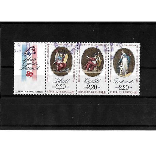 France-1989-Liberté Égalité Fraternité-Triptyque 2576 -Timbres Oblitérés-Très Bon Etat