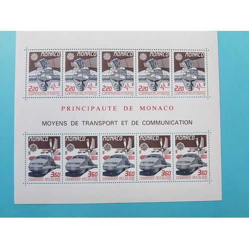 Monaco - Feuillet N° 41 - Europa Moyens De Transport Et Communication - 1986