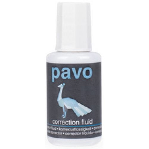 Pavo Pavo Correcteur Liquide, Blanc, Contenu: 20 Ml Noir