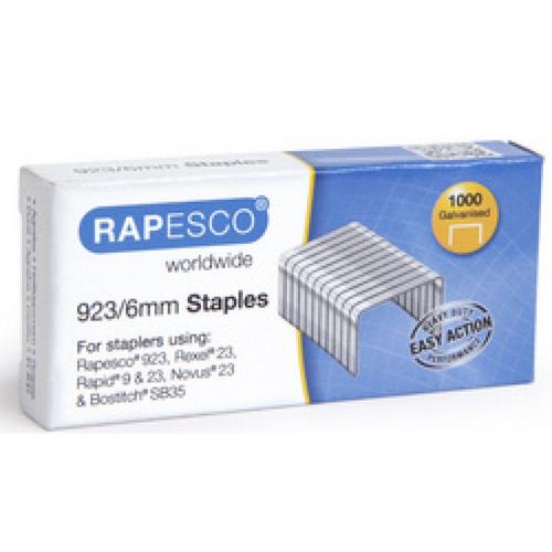 Rapesco Rapesco Agrafes 923/6, 1.000 Pièces, Galvanisé Noir