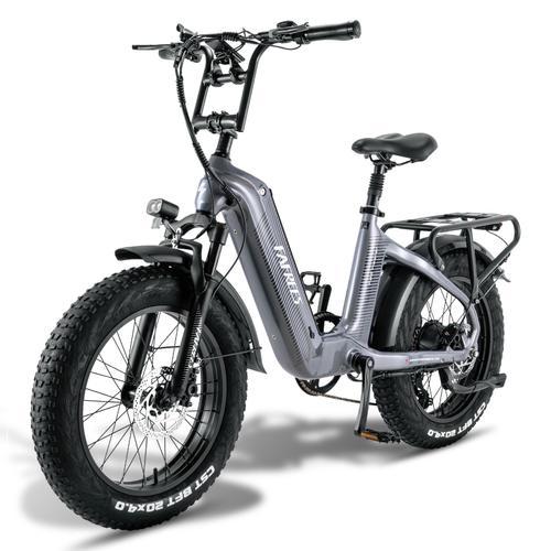 Vélo Électrique Pliable Fafrees F20 Master 20 Pouces Autonomie 80km Amortisseur Avant Vtc Fat Bike Batterie 48v20.8ah Gris