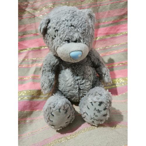 Peluche Doudou Ours Me To You Assis Gris Billes Carte Blanche