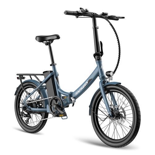 Vélo Électrique Pliable Fafrees F20 Light 20 Pouces Autonomie 65km Shimano 7 Vitesses Batterie 36v14.5ah Bleu