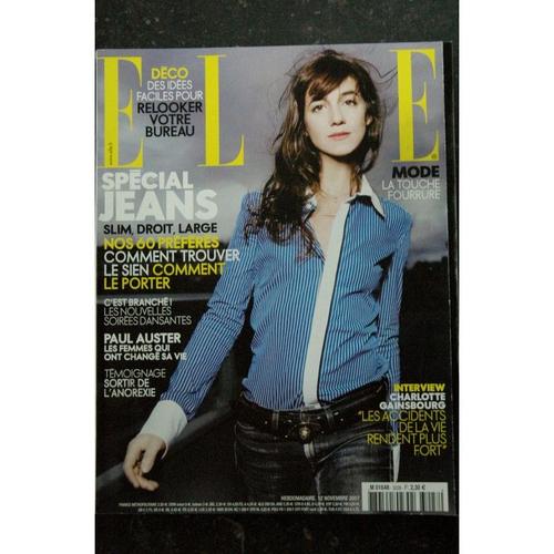 Elle 3228 12 Novembre 2007 Charlotte Gainsbourg Cover + 10 P. - Spice Girls - Paul Auster - 190 P. Fashion Vintage