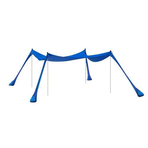 SoBuy Abri de Plage Lycra Polyester UPF30, Tente de Plage Portable, Parasol de Plage, Ombre Tente, Auvent de Plage avec Sac de Transport, pour Plage Pique-Nique Pêche Camping, Bleu Royal, OZT01-DB