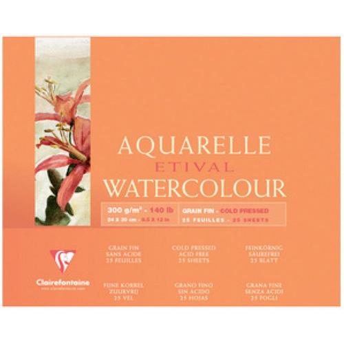 Clairefontaine Clairefontaine Bloc Artiste Aquarelle Etival, 100 X 150 Mm Noir